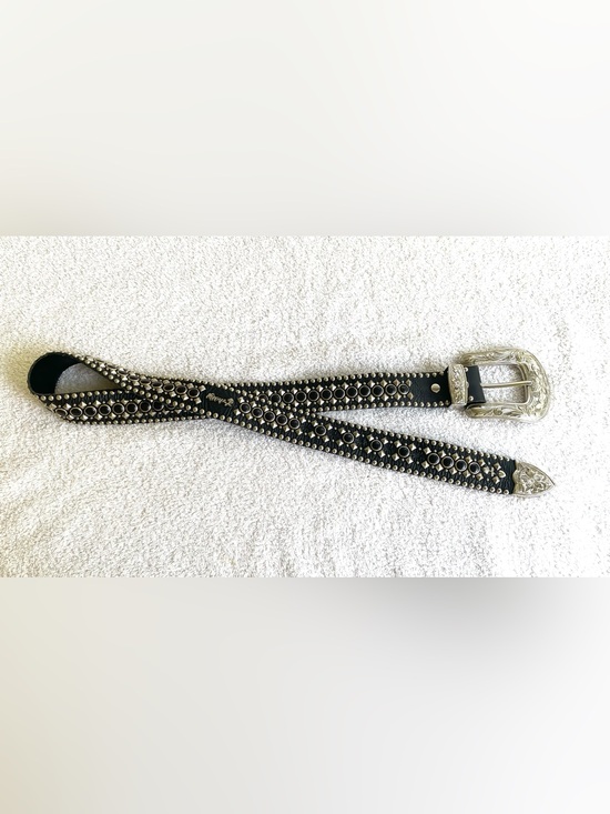 EUC Genuine Kippys Black Leather Belt Silver Buckle Size 36 main image 6